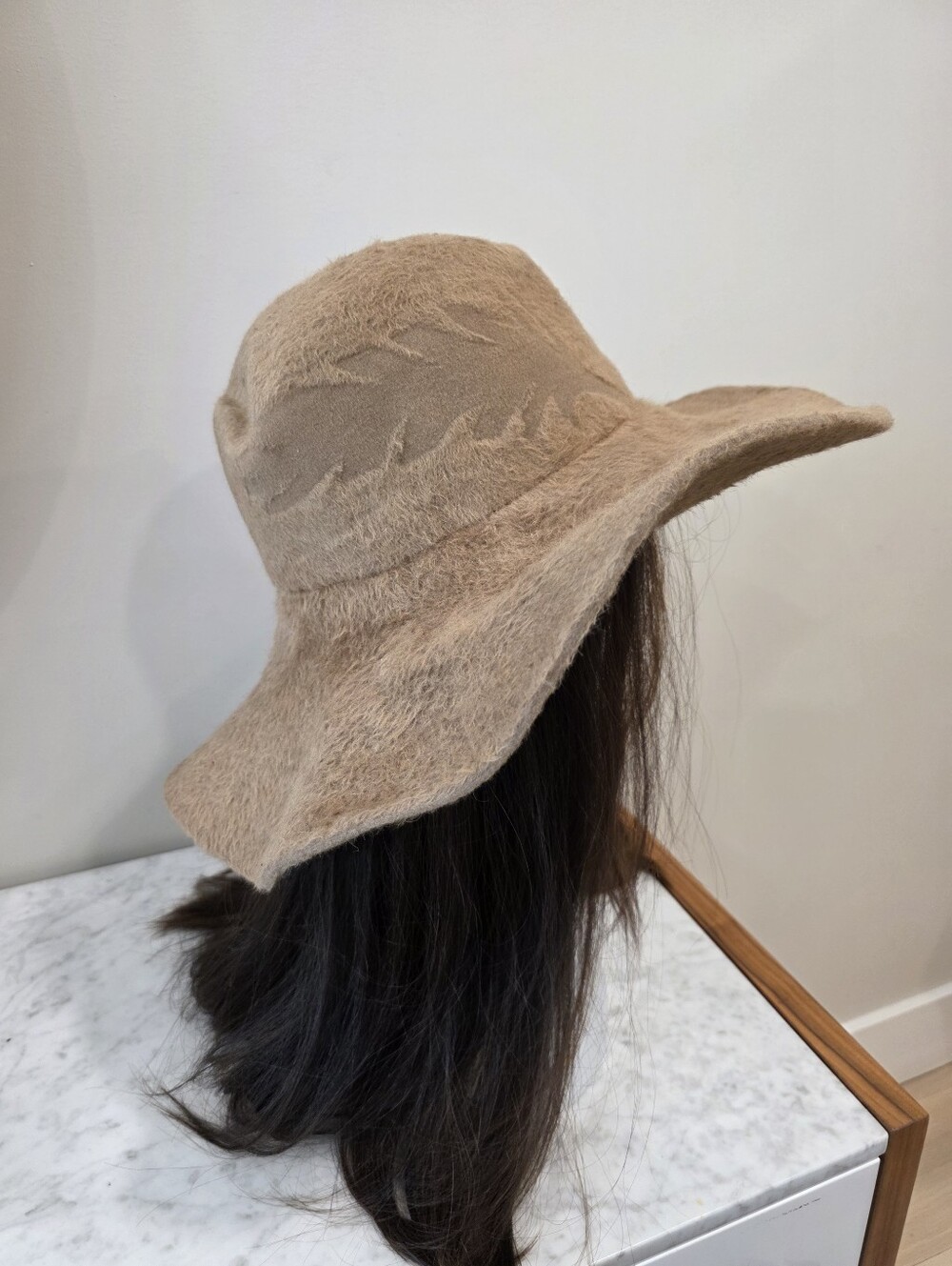 Lola Hats Beige Brimmed Floppy Hat Winter